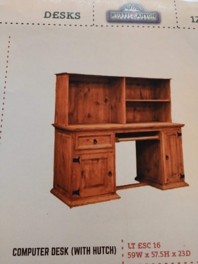Rustic Computer Desk With Hutch